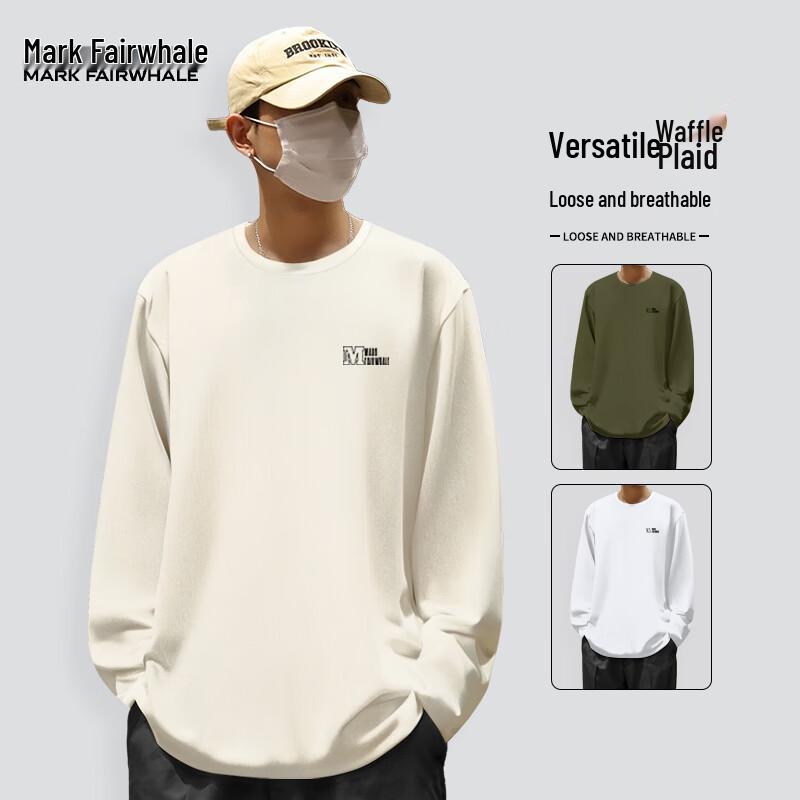 Mark Fairwhale Men's Casual Round Neck Long Sleeve T-Shirt