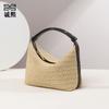Niche Design Elegant Versatile Lafite Straw Hand Carry Lunch Box Bag Shoulder Underarm Women's Bag Vacation Beach Bag