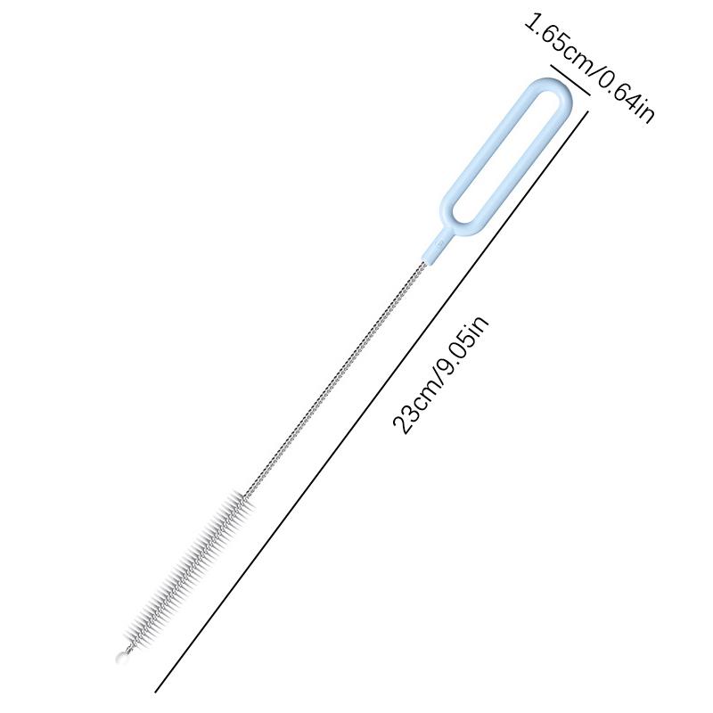 Bending Stainless Straw Brush Cleaner Soft Hair Suction Glass Tube Cleaning Brushes Baby Kids Bottle Brush Long Handle Reusable