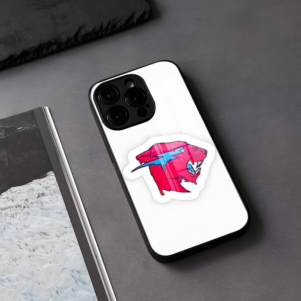 M-Mr Beasts Obal na telefon Pro IPhone 17 Air 16 E Pro Max 15 14 13 Mini 12 Pro 11 Max Plus Černý skleněný kryt