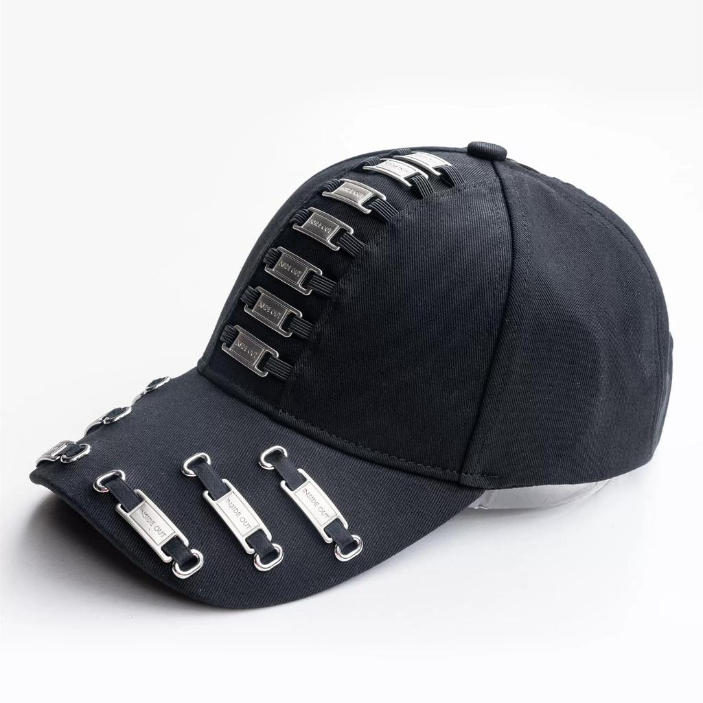 2026 Hip Hop Techwear Style Punk Rock Baseball Cap Men Street Casual Metal Decoration Functional Hat Niche Fashion Gorras