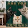 Funny Cat Cartoon Shower Curtain, 3D Printed Cat Bath Decor, Water Resistant Heavy Duty Washable Bathroom Decor
