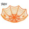 Spider Web Party Decoration Halloween Basket, Plastic Cobweb Design Fruit Serving Bowl, Treat for or Trick Candy Holder Dinner Table, Supplies Festive
