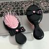 Korean Style 2 In 1 Comb Mirror Set Durable Bow Massage Comb with Mirror Hair Styling