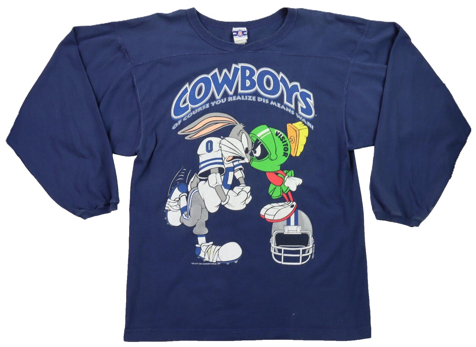 Vtg 90s L Dallas Cowboys Bugs Bunny Marvin Martian Football Looney Tunes T Shirt L