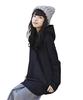 Unrelaxing UR-96W Oversized Pullover Hoodie, Size S, Black, UR-96W_BK01S001