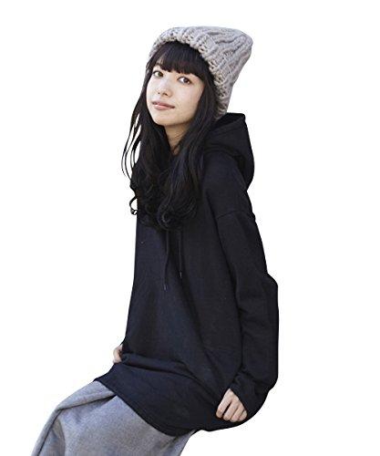 Unrelaxing UR-96W Oversized Pullover Hoodie, Size S, Black, UR-96W_BK01S001
