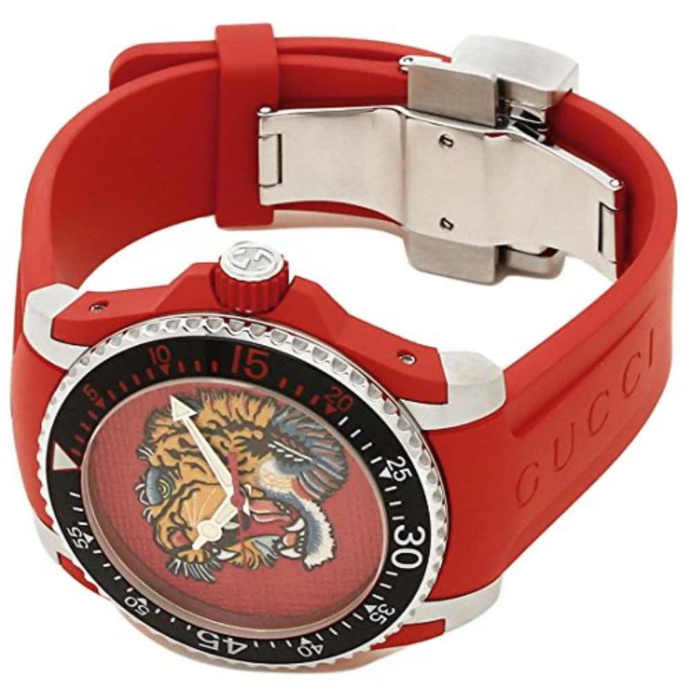 Gucci YA136315 Orologio da Uomo con Ricamo Tigre Quadrante Rosso