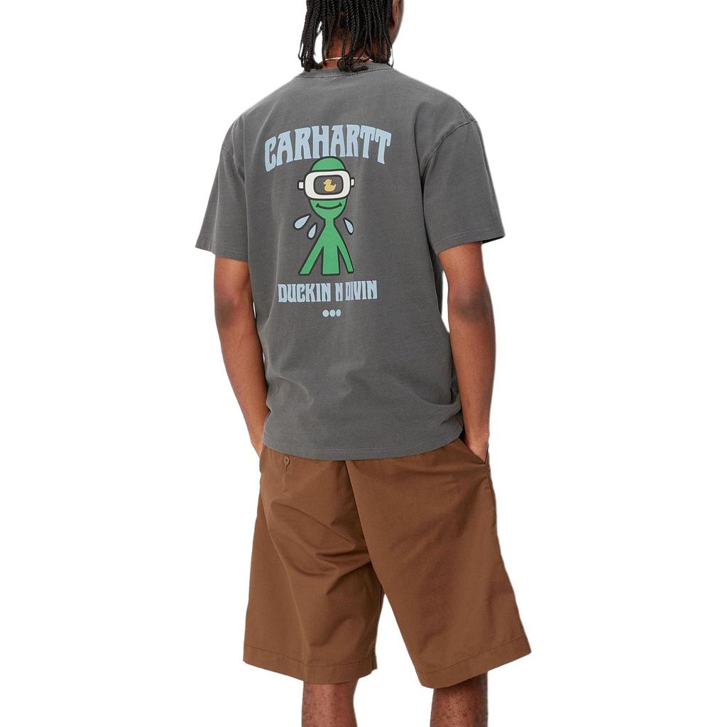 Carhartt WIP Duck Pattern Printed Crew Neck Short Sleeve T-Shirt Unisex T-Shirt Black I033171-89-GD