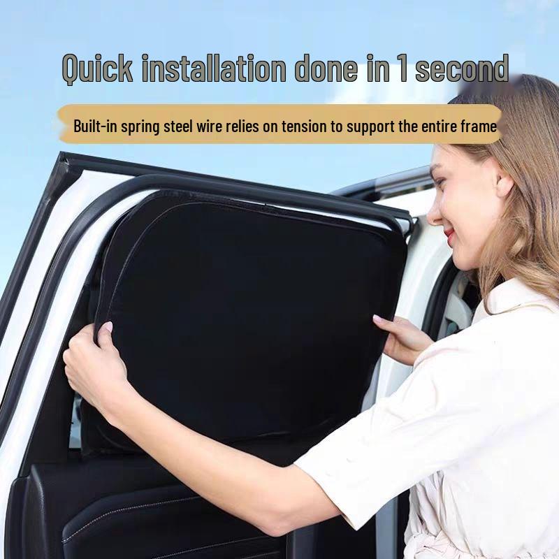 Tesla ModelY Camping Privacy Sunshade Curtains for Side Windows - Blackout & Insulation