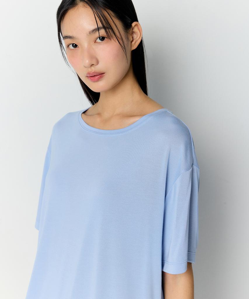 Musinsa Standard Vestido Camiseta de Modal para Mujer [Azul Claro]