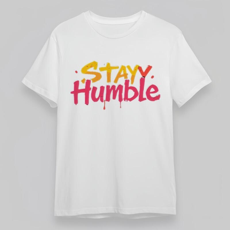 

Women s Fashion Plus Size Classic T-Shirt Dripping Ink STAY Humble Graffiti Tee 4XL