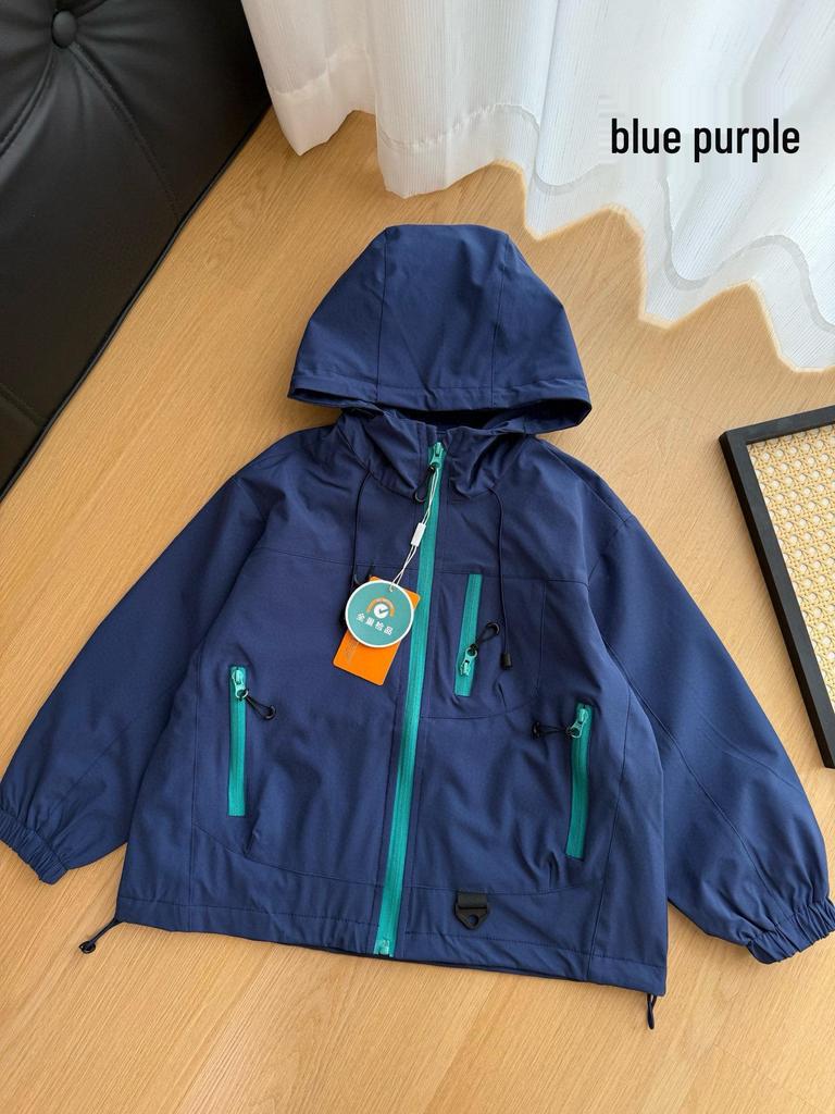 Dziecięca kurtka jesienna wiatrówka - Trzyodporna, Lekka, Casualowo-sportowa, z długim rękawem dla chłopców i dziewcząt