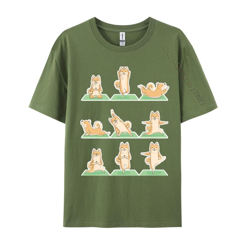 Akita Inu Chien Pose de Yoga Zen Mignon T-shirt Coton Hauts Jeunesse T-shirts Europe T-shirts Populaires Marque T-shirt