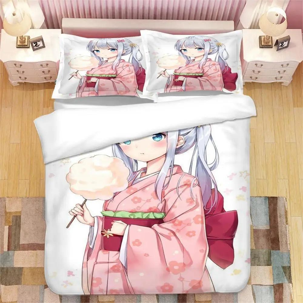 Anime Girl Izumi Sagiri 3D Printed Bedding Set King Duvet Cover Pillow Case Comforter Cover Bedclothes Bed Linens Home Textiles