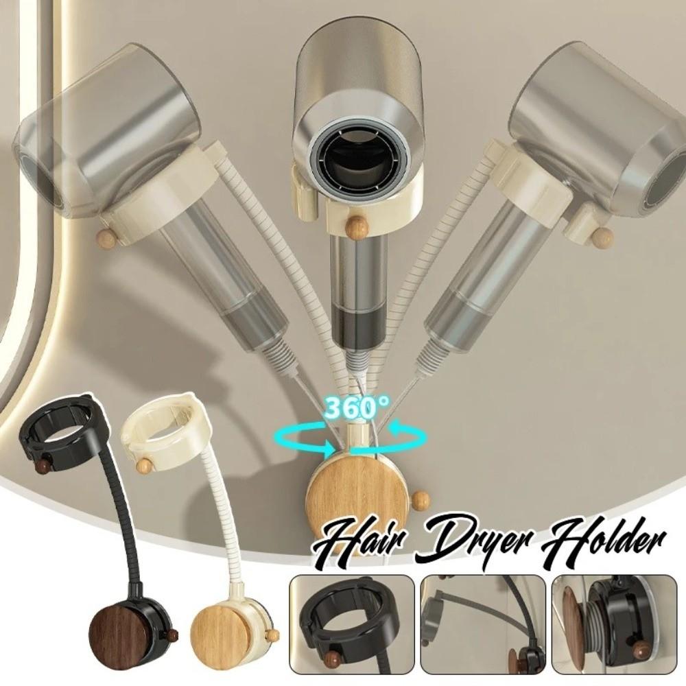 Adjustable Hairdryer Stand Holder No-Hole Lazy Hair Dryer Stand  Bathroom Storage