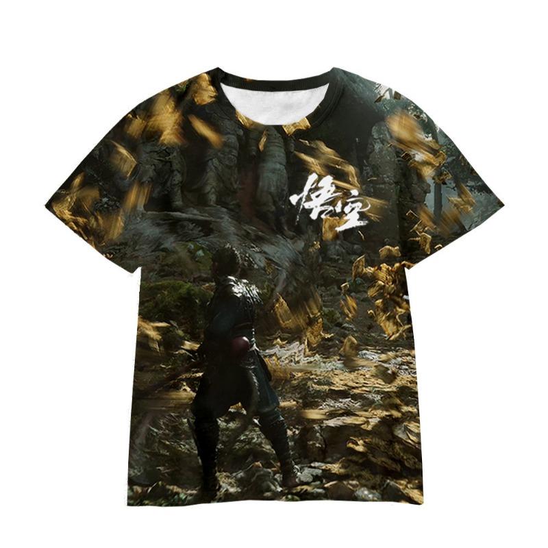 Wukong Cartoon Game 3D Digital Printed Loose Casual T-shirt