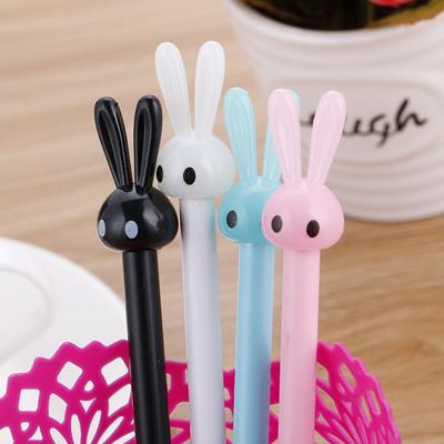 School Season 10pcs 0.5mm Cartoon Stationery Bunny Gel Pen Cute Long Ears Rabbit Signature Pen Creative Student Water Pen