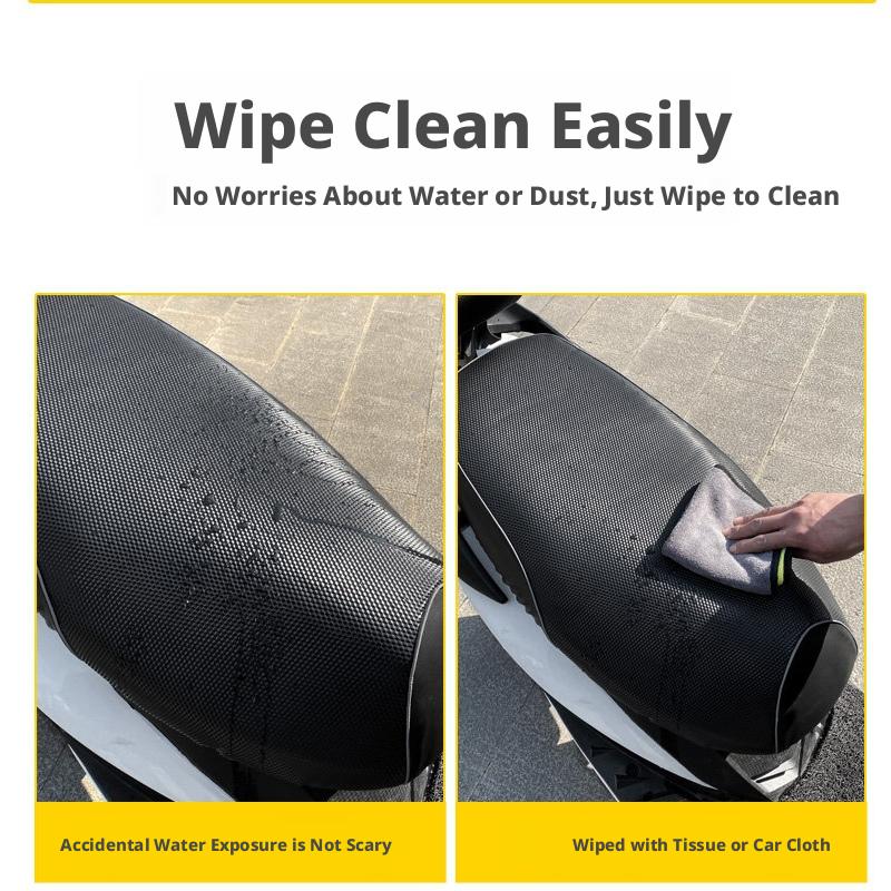 SEAMETAL Leather Motorcycle Seat Cushion Cover Universal Anti-slip Seat Protector Mat Rainproof Sun-proof Wear-resistant