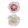 Women Brooch Sparkling Rhinestones Imitation Pearl Decor Flower Design Lapel Pin Chinese Style Sweater Scarf Badge Jewelry Accessories
