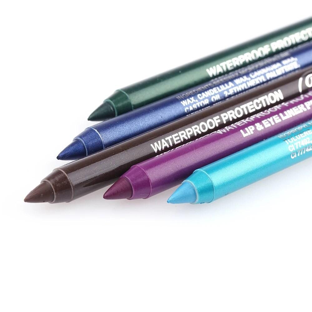 Maquillage des yeux couleur maquillage cosmétique cadeau 14 couleurs crayon liner longue tenue pigment coloré imperméable bleu noir blanc stylo maquillage cosmétiques, 01-05-24