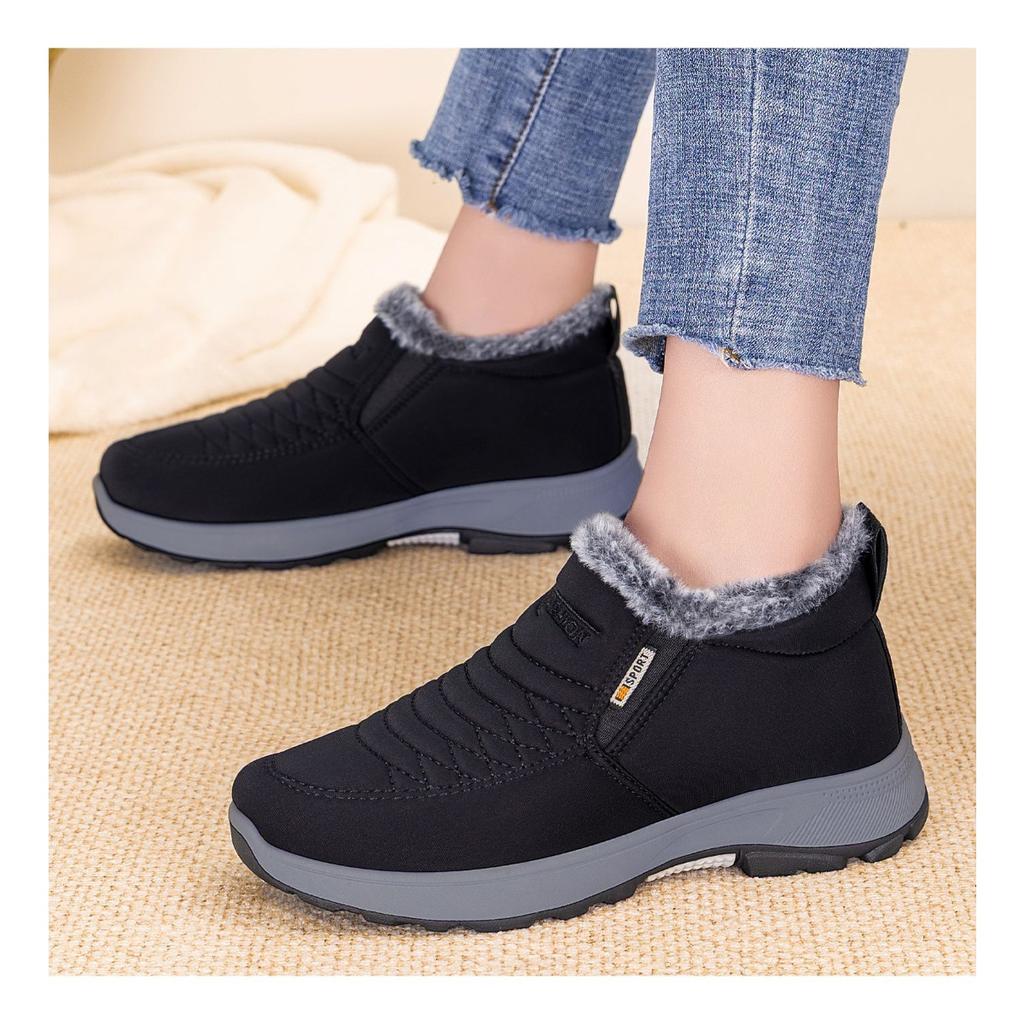 Women's Cotton Shoes, Couple's Snow Boots with Thick Fleece, Children's Warm Cotton Boots, Comfortable Short Boots
