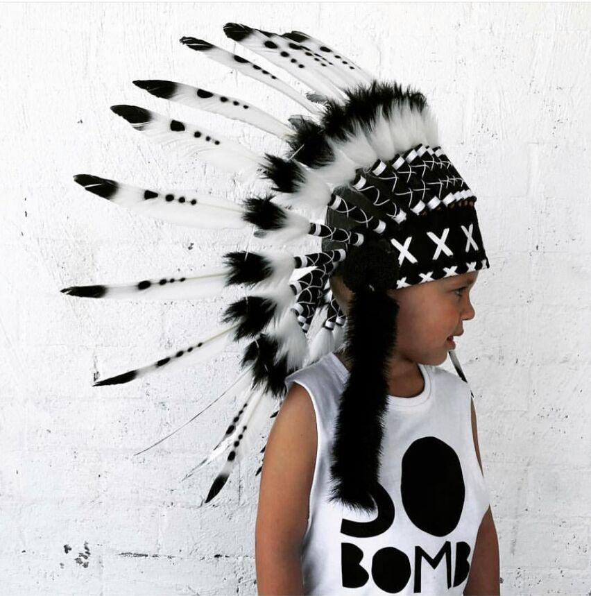 Children's Indian Chief Feather Headdress Prop for Parties