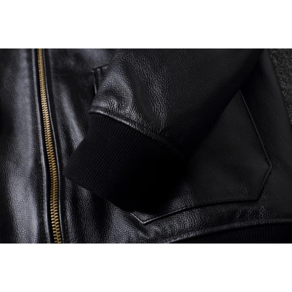 Chinese Size Top G1 Genuine Cowhide Men Leather Jacket Detachable Fur Collar Flight Suit Jackets For Men Military Aviator Coat Winter