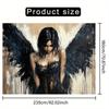 2D flat banner 1 piece - Gothic dark angel background banner - black wing photography backdrop.PMJ