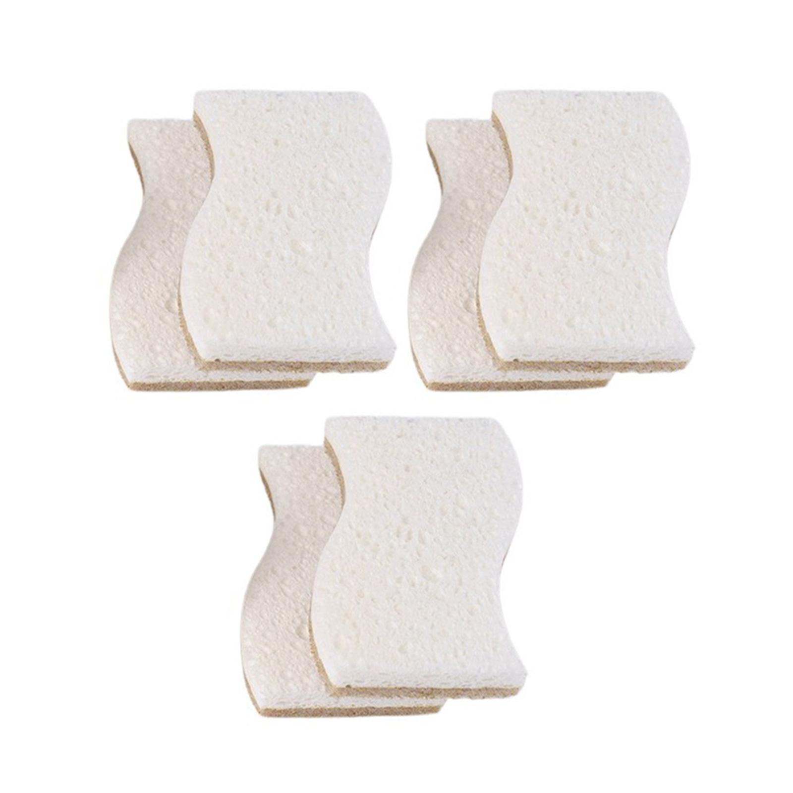 Natural Coconut Fiber Dishwashing Sponges 6-Pack Eco-Friendly Kitchen Cleaning Scrubbers Durable Non-Scratch Multipurpose Cleaning Pads One Size коричневый