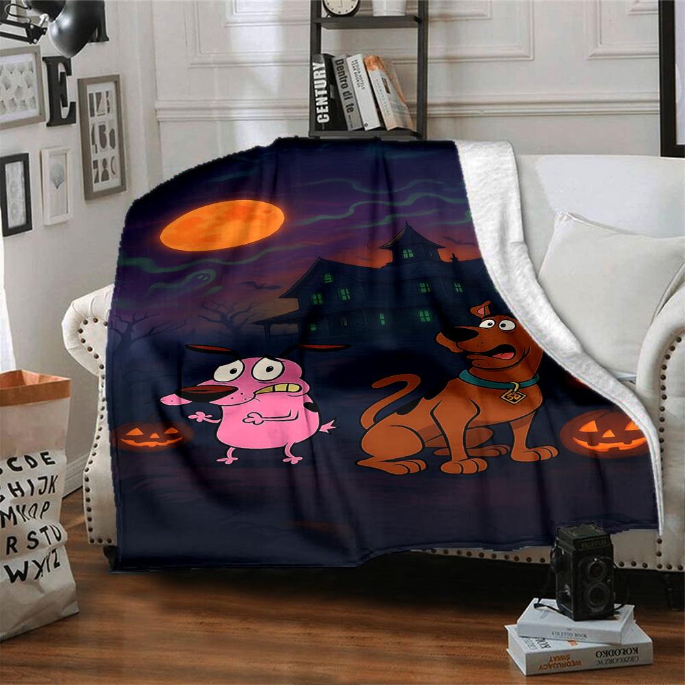 1pc Scooby Doo Halloween Soft Warm Throw Blanket Nap Blanket For Couch Sofa Office Bed Camping Travel,Comfortable