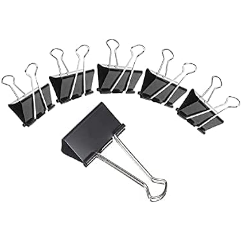 Bambalio Binder Clips 32mm Black Set of 2 Dozen(Pack of 24)