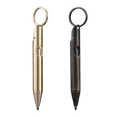 Retractable Ballpoint Pen Writing Pen Keychain Pendant Travel Pen 1.0mm Pocket Pen Brass Pen Gift Pen