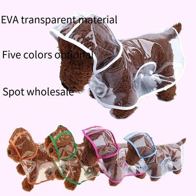 Pet Raincoat Transparent Thickened Eva Fashion Dog with Hat Rain Cape Windproof and Impermeable Pet Clothing