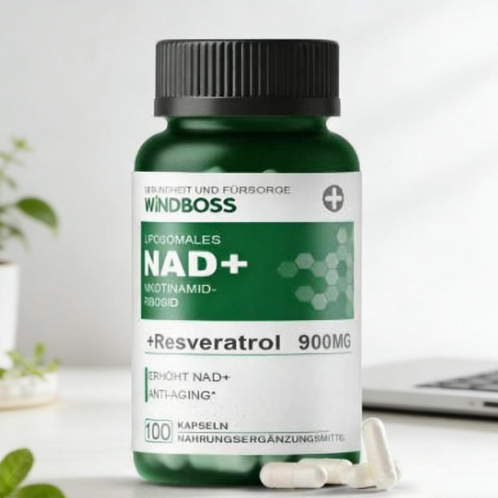 Windboss Liposomal NAD+ Accelerator: Fast-Absorbing NR (900mg) with NMN, Trans-Resveratrol & Quercetin for Peak Mental Performance