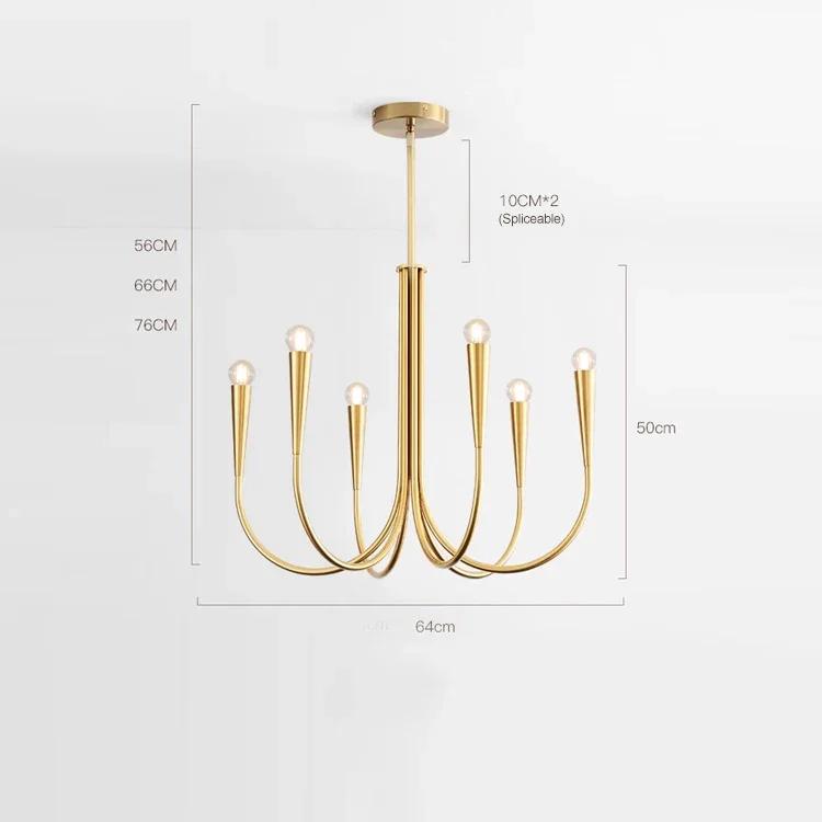 

Французские ретро светодиодные потолочные люстры-ветки, светильник для гостиной, столовой, спальни, подвесной светильник, средневековые светильники Without Bulbs