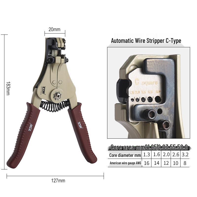 Universal Electrician Wire Strippers and Crimping Pliers, Multifunctional Tool for Wiring and Cable Cutting