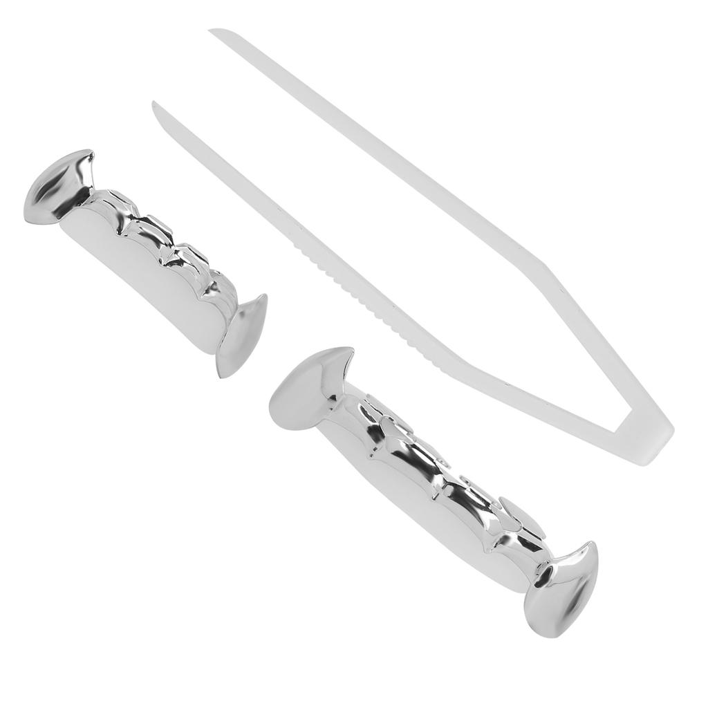 Hip Hop False Teeth Set Reusable Unfading Copper Halloween Festival Teeth Decoration Brace
