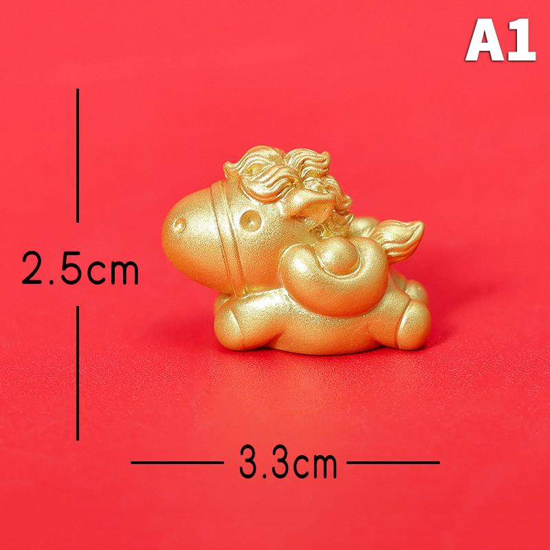 2026 New Year Figurines Miniatures Cartoon Lucky Gold Horse Micro Landscape Ornaments Home Room Desk Decorations Gift