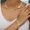 3-teiliges Gold Vintage Weizenblatt Kettenarmband Ring Set für Damen Tägliches Tragen