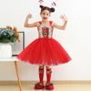 Girl Christmas Elf Dress up Costume with Dress Christmas Hat (Or Headband) Christmas Dwarf Outfit for Kid Girl Christmas