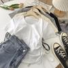 2025 Summer Korean Style Women's Slimming Drawstring Waist T-Shirt