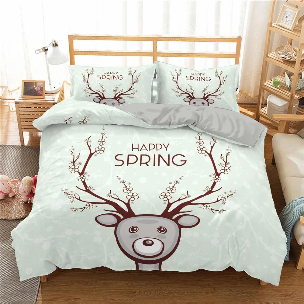 Ropa De Cama Snowflakes Deer Duvet Cover 3d King Size EU King 240x220 Cm Bedroom Set Bedding North America Quilting Home Textile