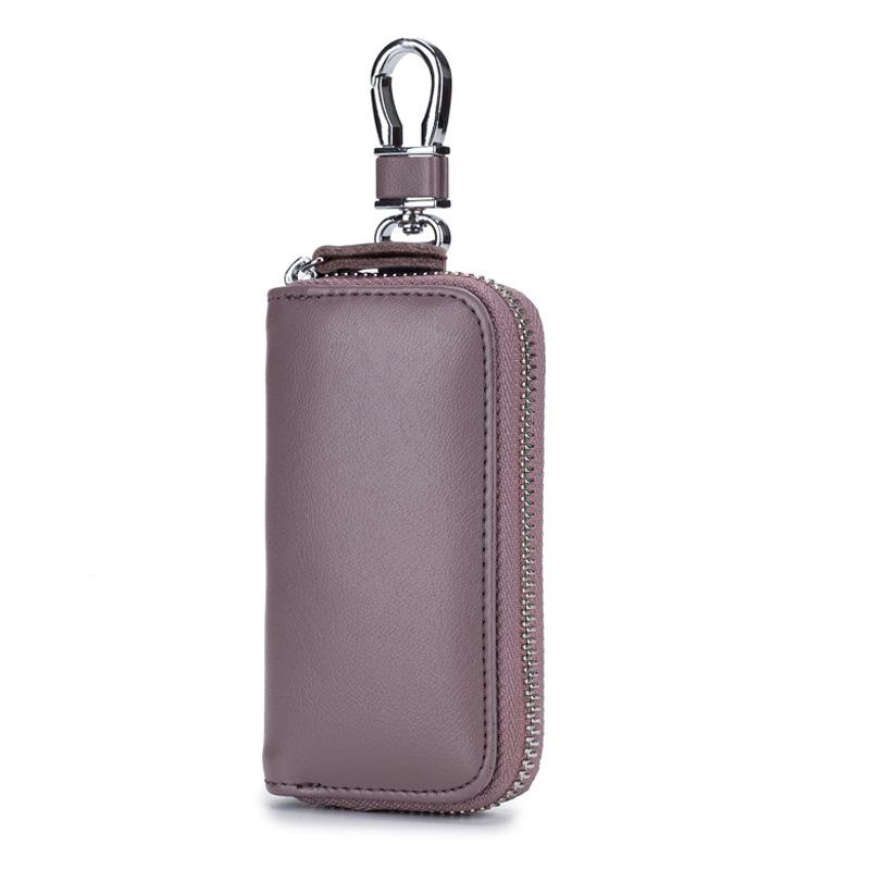 Cow Split Leather Men Women Key Holder House Keychain Bag Organizer Car Key Case Pouch Multifunctional Small Wallet Mini Purse
