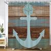 Waterproof Frabic Shower Curtains Nordic Style Mediterranean Nautical Anchor 3D Printed Bathroom Curtain Polyester Bath Curtain