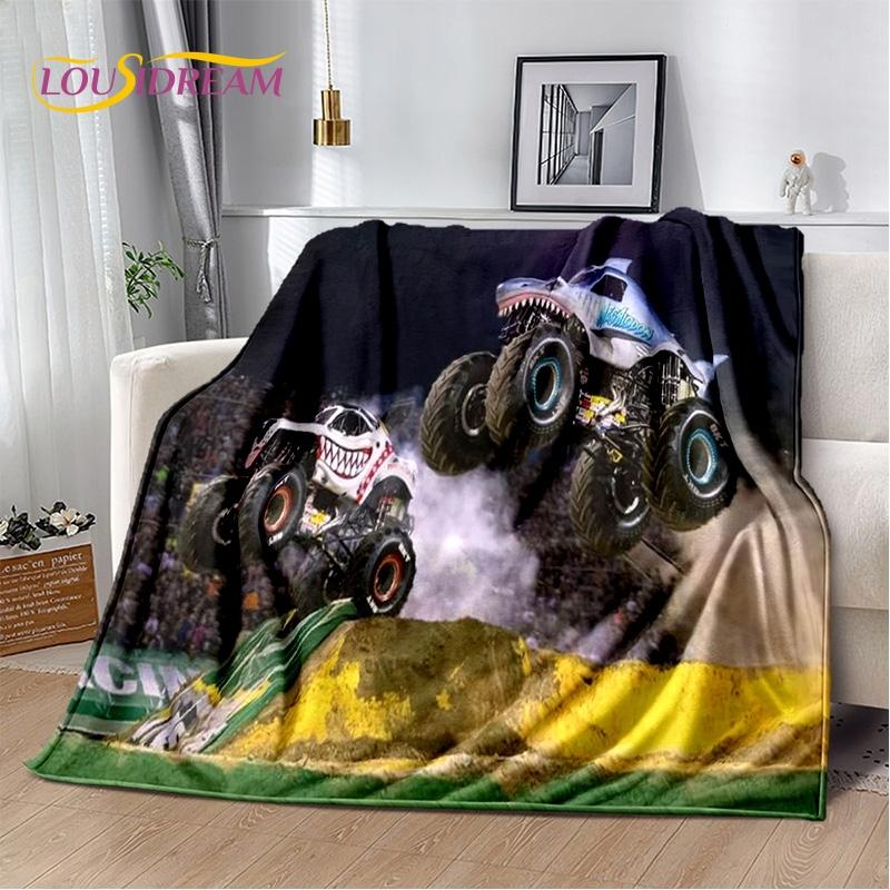 Monster Truck 3D Monster Jam Cartoon Soft Blankets,Keep Warm Throw Blanket Comfortable Blanket for Picnic Beds Sofa Home Bedroom