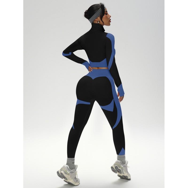 JYL Seamless Quick Dry Long Sleeve Pants Plus Size Yoga Set