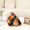 Semi-Enclosed Rabbit Cotton Nest Thickened Soft Pet Hideaway Hut Comfortable Warm Guinea Pig Plaid Nest Autumn and Winter