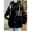 Men's Junior High School Fleece-Lined Cotton Baseball Jacket - Trendy Autumn/Winter Outerwear for Youth