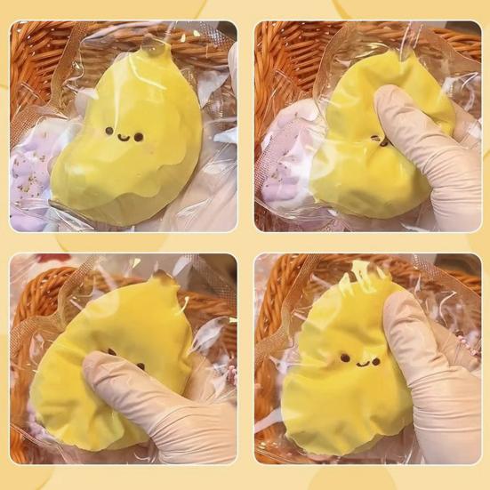 1/2Pcs Cartoon Banana Squeeze Toy Stretchy Relaxation Focus Aid Smiling Banana Fidget Toy Portable Simulated Fruit Shape Sensory Toy